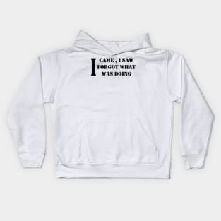 I CAME , I SAW , I FORGOT WHAT  WAS DOING Kids Hoodie